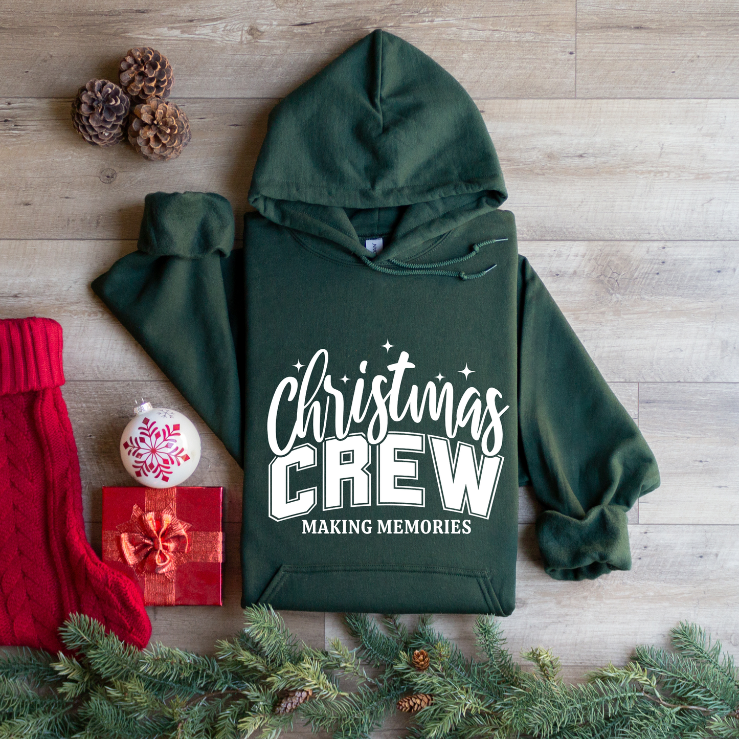Christmas Crew - Making Memories Red Hoodie